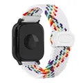 Bracelet nylon tressé pour Xiaomi Redmi Watch 5 – Couleur du bracelet Arc-en-ciel blanc