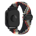 Bracelet nylon tressé pour Xiaomi Redmi Watch 5 – Couleur du bracelet Arc-en-ciel noir