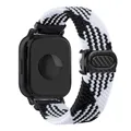 Bracelet nylon tressé pour Xiaomi Redmi Watch 5 – Couleur du bracelet Noir Blanc