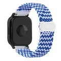 Bracelet nylon tressé pour Xiaomi Redmi Watch 5 – Couleur du bracelet Rayures bleues et blanches
