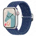 Bracelet nylon tressé Solo Loop 38 à 49 mm pour Apple Watch – Couleur du bracelet Starlight blue