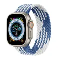 Bracelet nylon tressé Solo Loop 38 à 49 mm pour Apple Watch – Couleur du bracelet BLEU BLANC