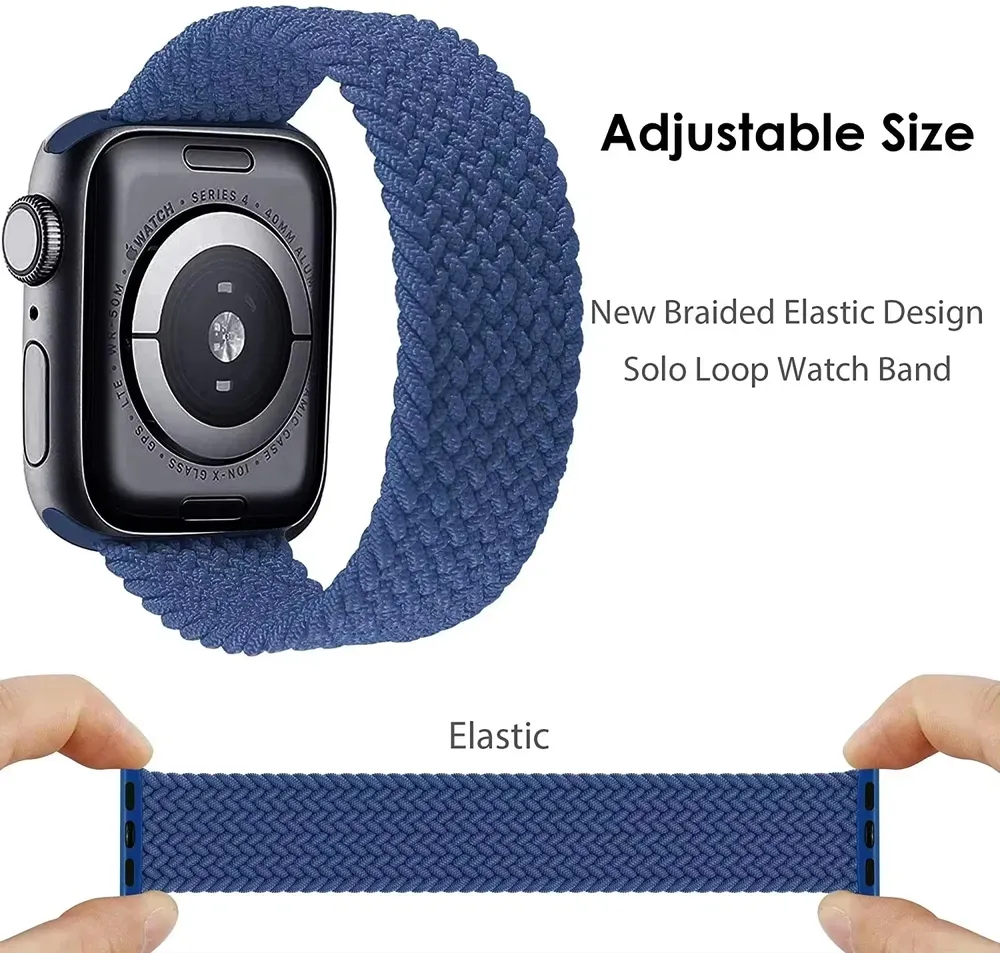 Bracelet nylon tressé Solo Loop 38 à 49 mm pour Apple Watch