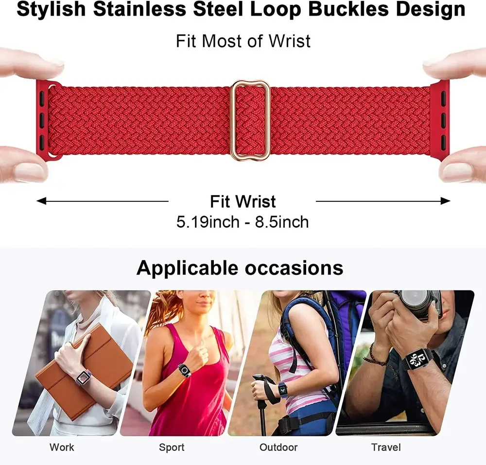 Bracelet nylon tressé Solo Loop 38 à 49 mm pour Apple Watch