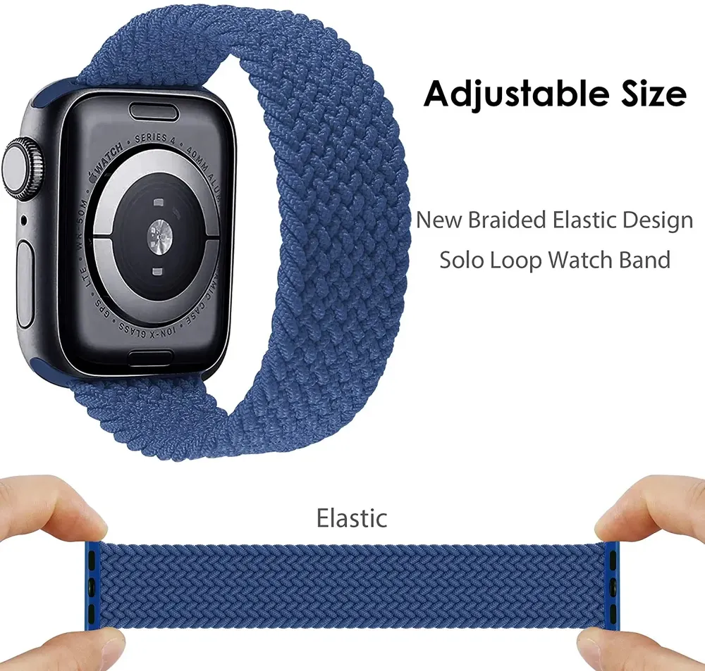 Bracelet nylon tressé Solo Loop 38 à 49 mm pour Apple Watch