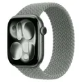 Bracelet nylon tressé Solo Loop 38 à 49 mm pour Apple Watch – Band Color Green Gray