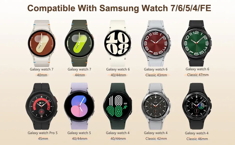 Bracelet parachute tressé 40 à 47 mm pour Samsung Galaxy Watch