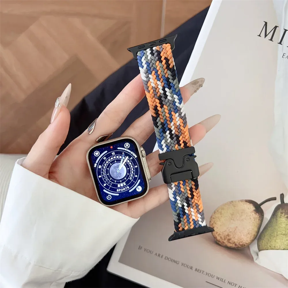 Bracelet paracorde tressé pour Apple Watch 38 à 49 mm