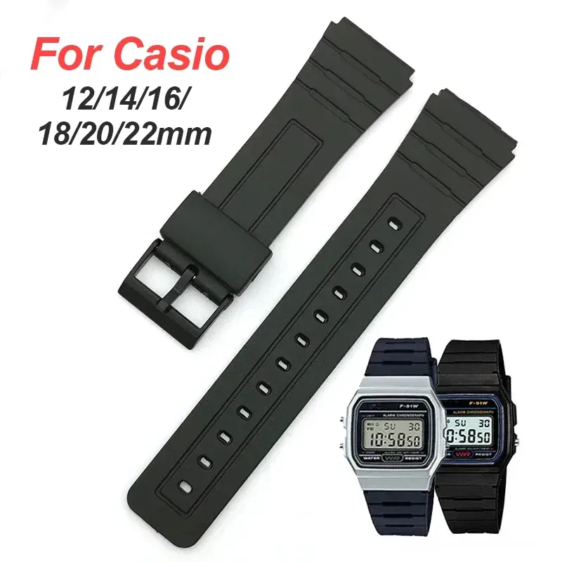 Bracelet résine et silicone Casio 12 à 22 mm