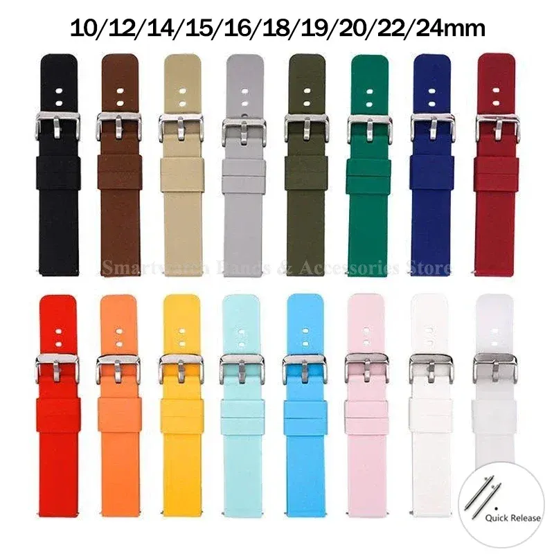 Bracelet silicone 10 à 24 mm à dégagement rapide universel