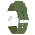 Bracelet silicone 10 à 24 mm à dégagement rapide universel – Couleur du bracelet Army Green-Silver