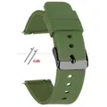Bracelet silicone 10 à 24 mm à dégagement rapide universel – Couleur du bracelet Army Green-Black
