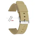 Bracelet silicone 10 à 24 mm à dégagement rapide universel – Couleur du bracelet Beige-Silver