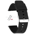 Bracelet silicone 10 à 24 mm à dégagement rapide universel – Couleur du bracelet Black-Silver