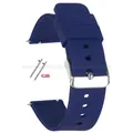 Bracelet silicone 10 à 24 mm à dégagement rapide universel – Couleur du bracelet Blue-Silver