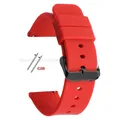 Bracelet silicone 10 à 24 mm à dégagement rapide universel – Couleur du bracelet BrightRD-Black