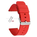 Bracelet silicone 10 à 24 mm à dégagement rapide universel – Couleur du bracelet BrightRD-Silver