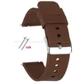Bracelet silicone 10 à 24 mm à dégagement rapide universel – Couleur du bracelet Brown-Silver