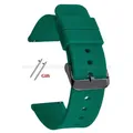 Bracelet silicone 10 à 24 mm à dégagement rapide universel – Couleur du bracelet Dark Green-Black