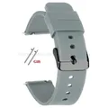 Bracelet silicone 10 à 24 mm à dégagement rapide universel – Couleur du bracelet Grey-Black
