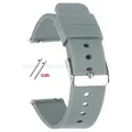 Bracelet silicone 10 à 24 mm à dégagement rapide universel – Couleur du bracelet Grey-Silver