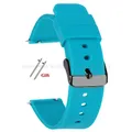 Bracelet silicone 10 à 24 mm à dégagement rapide universel – Couleur du bracelet Light blue-Black