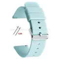 Bracelet silicone 10 à 24 mm à dégagement rapide universel – Couleur du bracelet LightBlue-Silver