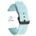 Bracelet silicone 10 à 24 mm à dégagement rapide universel – Couleur du bracelet LightBlue-Black