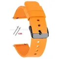 Bracelet silicone 10 à 24 mm à dégagement rapide universel – Couleur du bracelet Orange-Black