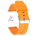 Bracelet silicone 10 à 24 mm à dégagement rapide universel – Couleur du bracelet Orange-Silver