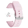Bracelet silicone 10 à 24 mm à dégagement rapide universel – Couleur du bracelet Pink-Silver