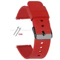 Bracelet silicone 10 à 24 mm à dégagement rapide universel – Couleur du bracelet Red-Black