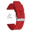 Bracelet silicone 10 à 24 mm à dégagement rapide universel – Couleur du bracelet Red-Silver