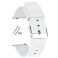 Bracelet silicone 10 à 24 mm à dégagement rapide universel – Couleur du bracelet White-Silver
