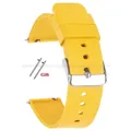 Bracelet silicone 10 à 24 mm à dégagement rapide universel – Couleur du bracelet Yellow-Silver