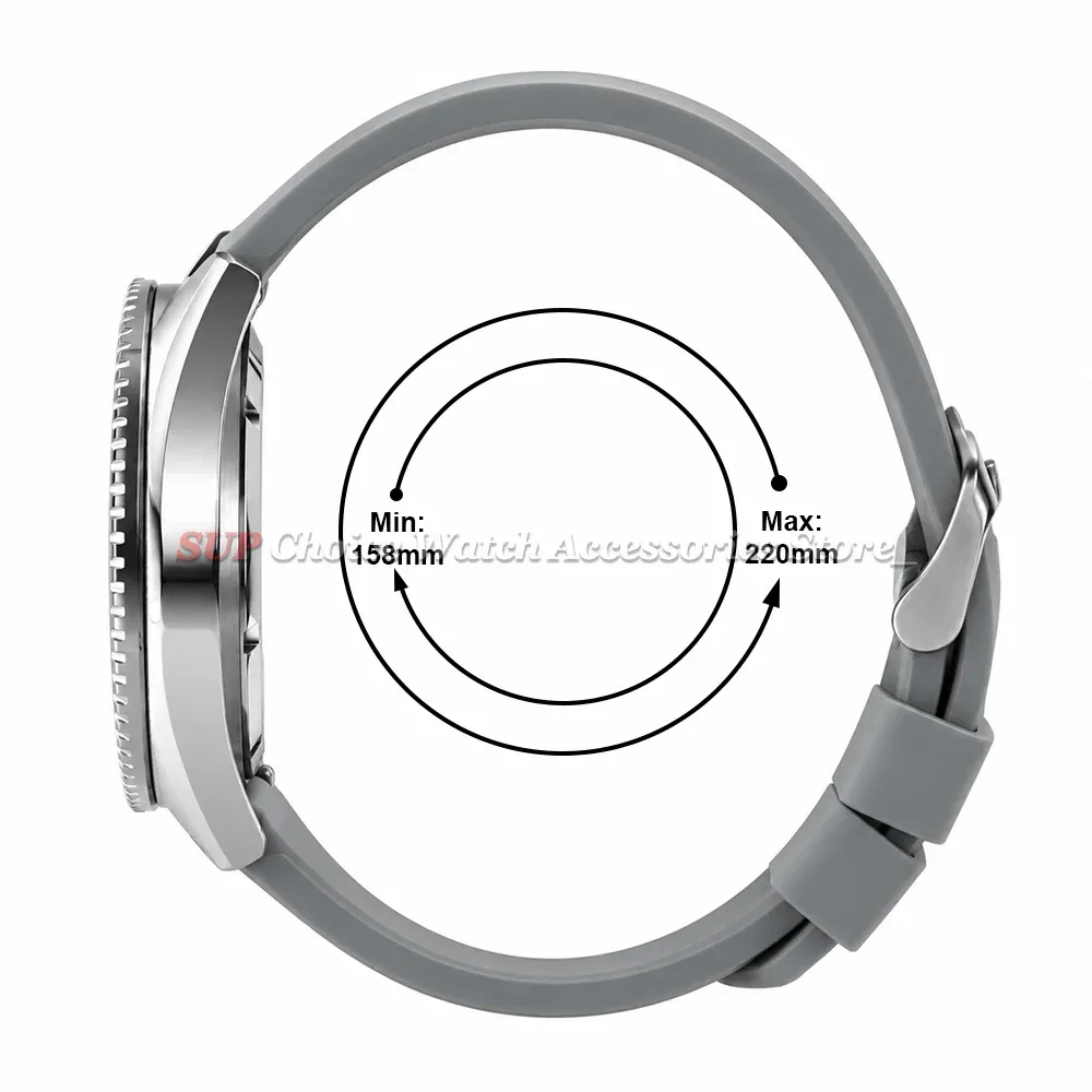 Bracelet silicone 12 à 24 mm fixation rapide