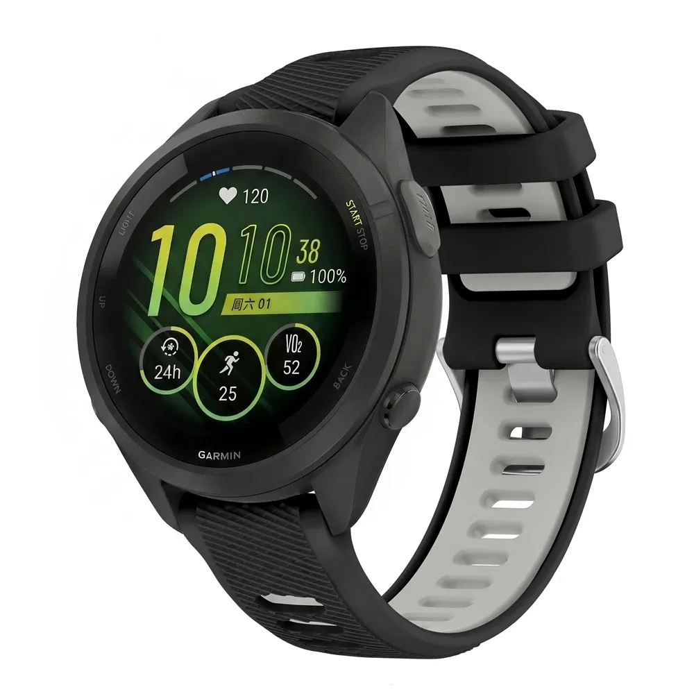 Bracelet silicone 18 à 22 mm pour Garmin et Vivoactive