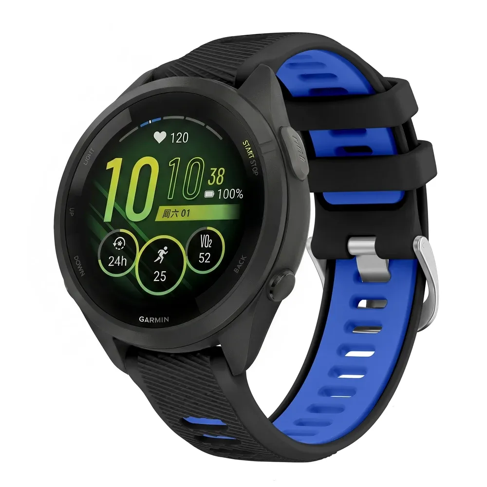 Bracelet silicone 18 à 22 mm pour Garmin et Vivoactive