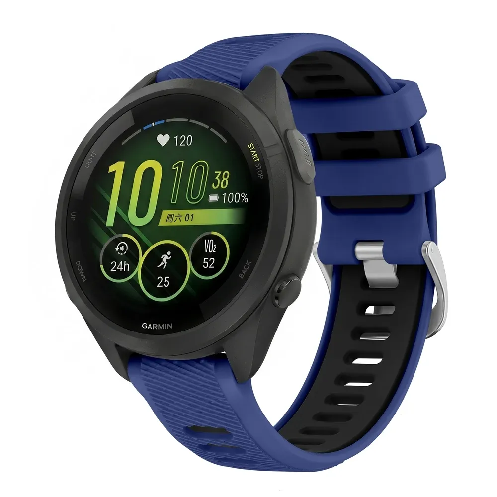 Bracelet silicone 18 à 22 mm pour Garmin et Vivoactive