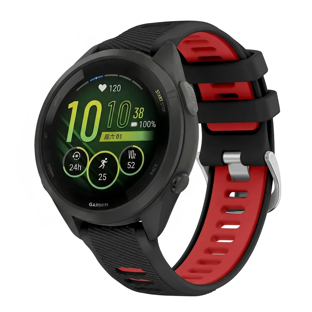 Bracelet silicone 18 à 22 mm pour Garmin et Vivoactive