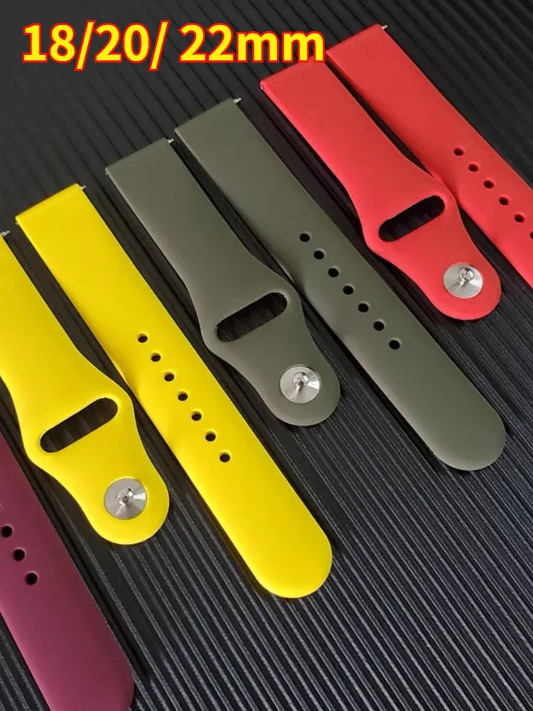 Bracelet silicone 18 à 22 mm pour Samsung et Huawei