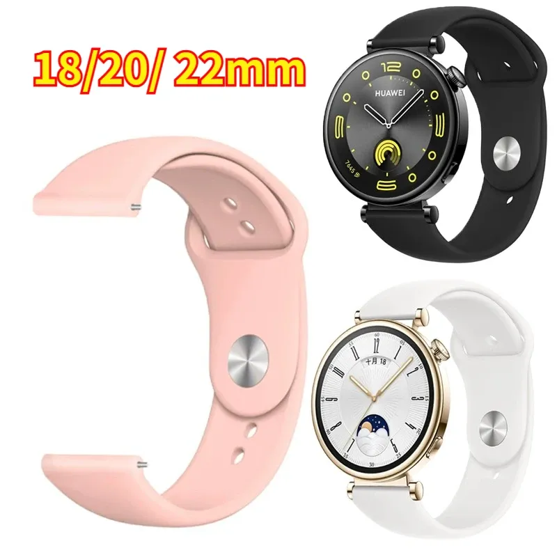 Bracelet silicone 18 à 22 mm pour Samsung et Huawei
