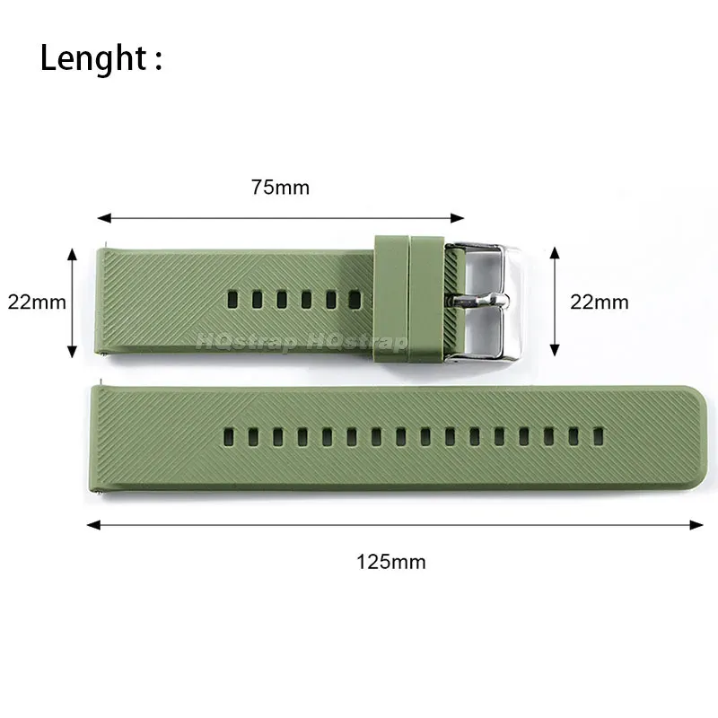 Bracelet silicone 18 à 22 mm sport étanche