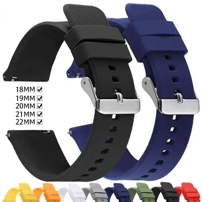 Bracelet silicone 18 à 22 mm sport étanche