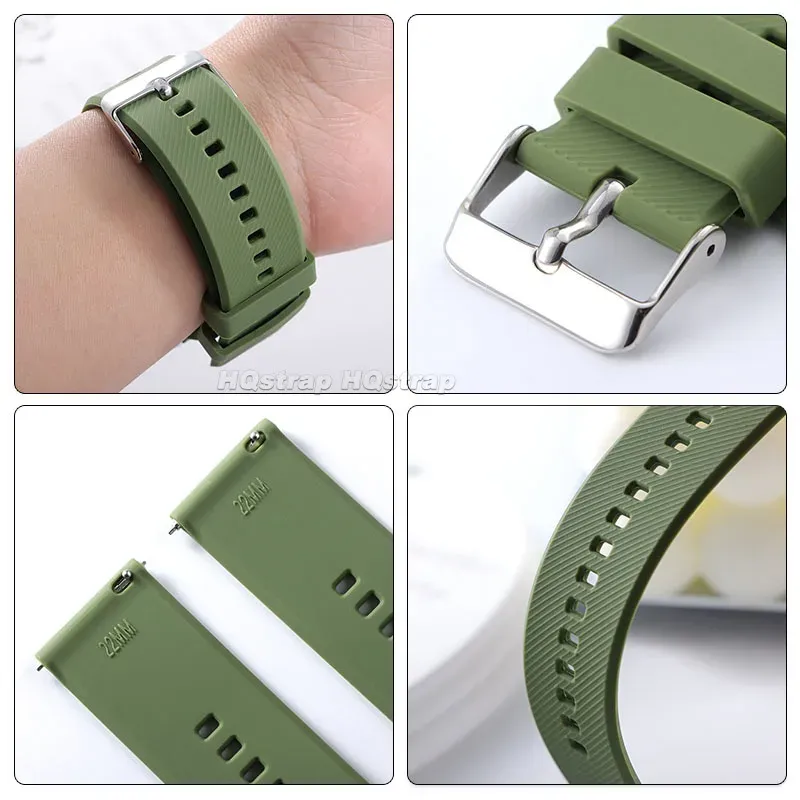 Bracelet silicone 18 à 22 mm sport étanche