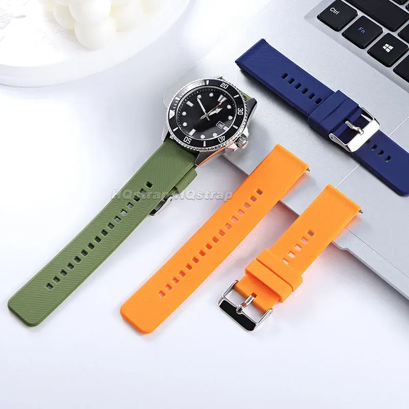 Bracelet silicone 18 à 22 mm sport étanche