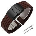 Bracelet silicone 18 à 24 mm pour Huawei et Seiko – Couleur du bracelet Coffee Black
