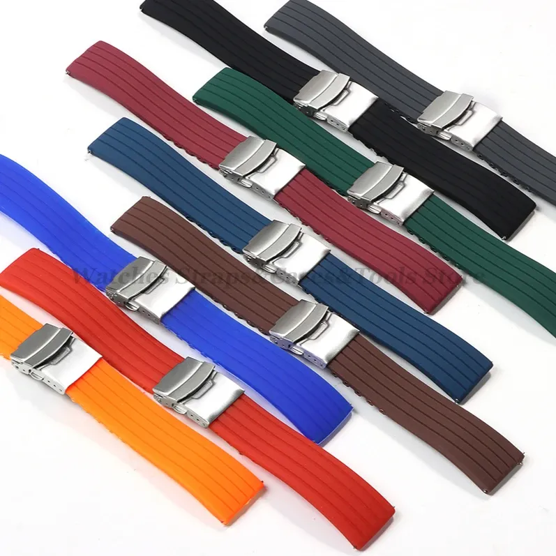 Bracelet silicone 18 à 24 mm pour Huawei et Seiko