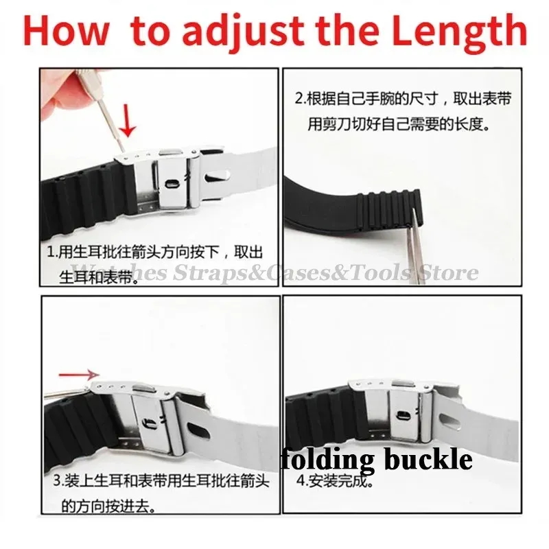 Bracelet silicone 18 à 24 mm pour Huawei et Seiko