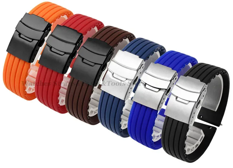 Bracelet silicone 18 à 24 mm pour Huawei et Seiko